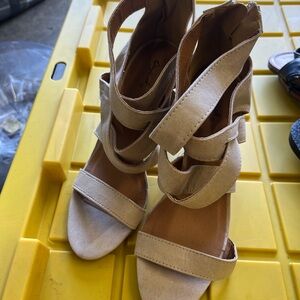 Qupid Tan Strappy Heels